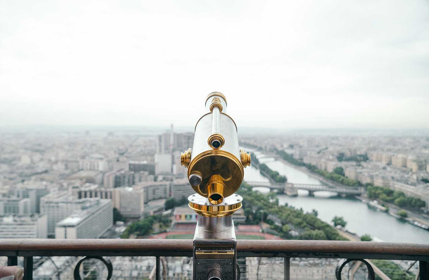 Telescope on balcony